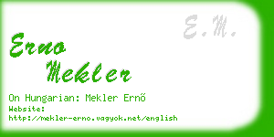 erno mekler business card